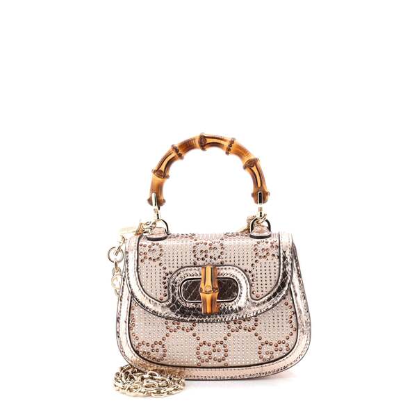 Gucci Bamboo Top Handle Bag Jumbo Gg #223587G24B - Picture 1 of 6